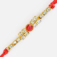 Awesome Golden Diamond Belt Star Jewel Fancy Rakhi