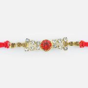 Central Red Diamond Base Jewel Simply Beautiful Rakhi