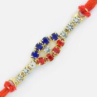Diamond and Jewel Eye Type Beautiful String Rakhi