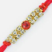 Superb and Fancy Diamond Golden Rakhi
