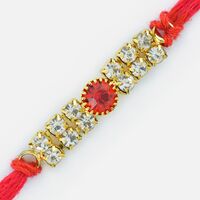 Superb and Fancy Diamond Golden Rakhi