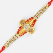 Diamond Designer Golden Base Moli Rakhi