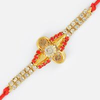 Diamond Designer Golden Base Moli Rakhi