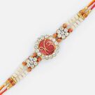 Amazing Ek Onkar Sikh Golden Theme Rakhi with Sandalwood