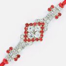 Beautiful White Jewel Silver Touch Rakhi