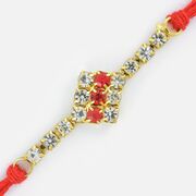 Bi-Color Golden Base Square Rakhi for Brother