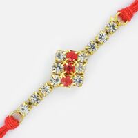 Bi-Color Golden Base Square Rakhi for Brother