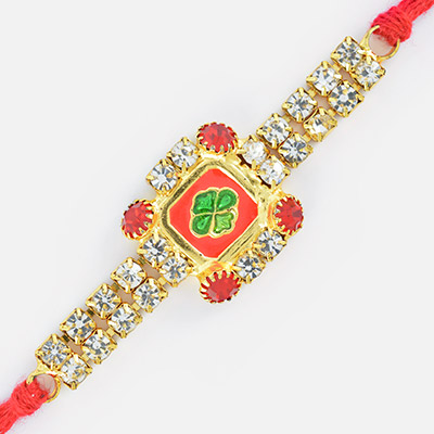 Golden Diamond and Jewel Stylish Rakhi