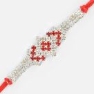 Square Shape Bi-Color Base Diamond Jewel Rakhi