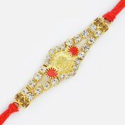 Circular Golden Diamond Designer Rakhi