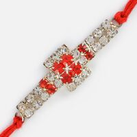 Bi-Color Diamonds Linear Rakhi