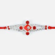 Beautiful Diamond Twin Linear Om Rakhi