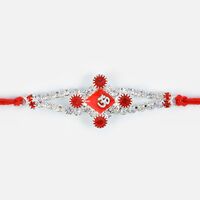 Beautiful Diamond Twin Linear Om Rakhi
