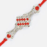 Gracious Precious Bi-Color Diamond Rakhi Red Dori