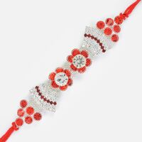 Silver and Diamond Studded Elegant Fancy Rakhi