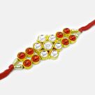 Flower Shape Design Colorful Jewel Studded New Designer Jewel Rakhi for Brother