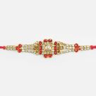 Pearl and Colorful Jewel Studded Unique Shape Design Rakhi                                                                                                                                     