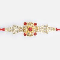 Beautiful Flower Shape Jewel Studded New Design Rakhi for Brother