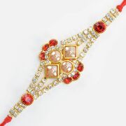 Handcrafted Antique Focus on Pearl and Jewel Stunning Looking Jewel Rakhi