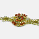 Flower Shape Dotted Shining Jewel and Pearl Rakhi