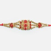 Black and Red Jewel Studded Beautifully Design ed Unique Rakhi