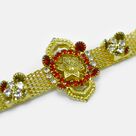 Golden Flower in Jewel Ring New Design Rich Jewel Rakhi