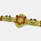 Golden Flower in Jewel Ring New Design Rich Jewel Rakhi
