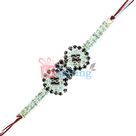 Black and White American Premium Stone Work Diamond Designer Rakhi