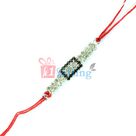 Double String Sparkling Diamond and Central Square Black Diamond Rakhi