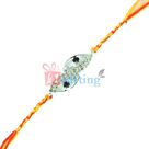 Spiral Silver Designer Diamond Rakhi in Moli Dori