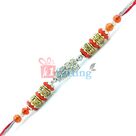 Multi Color Stone and Multi Color Beaded Diamond Rakhi for Brother