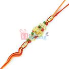 Enchanting Colorful Stone and Golden Work Mauli Rakhi with Diamonds