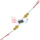 Pleasant Feelings - Chandan Beads Work Diamond Rakhi for Brother