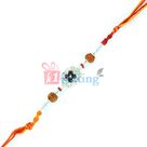 Divine Rudraksh Rakhi in Moli Dori with Black and White Dimaonds