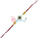 Diamond Square with Sandalwood Beads Rakhi for Brother