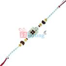 Diamond Special Sandalwood Rough Rudraksh Rakhi for Brother