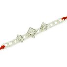 Premium Diamond with Silver Chain Rakhi