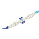 Silver Beads Sparkling Exclusive Diamond Rakhi