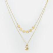 Flower Designer Golden Color Heart Shape Chain