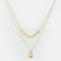 Flower Designer Golden Color Heart Shape Chain