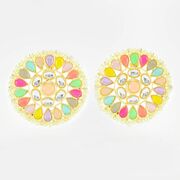 Wonderful Kundan And Glass Designer Earrings