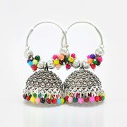 Traditional Stunning Silver Designer Jhumka set