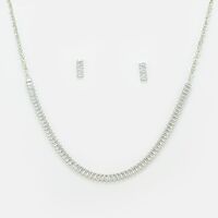 Pretty Glass Designer Necklace Set with Earrings