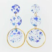 Superb Glass style Earrings With Golden Color Rings