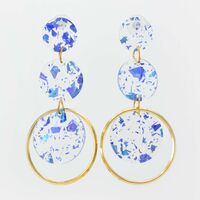 Superb Glass style Earrings With Golden Color Rings