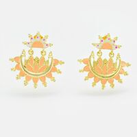 Leaf Designer Golden Color Earrings Set