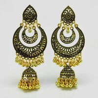Excellent Golden DesignerTraditional Style Jhumka Set