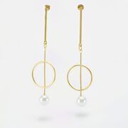Stunning Designed Round Golden Color Shape Earrings set