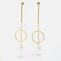 Stunning Designed Round Golden Color Shape Earrings set