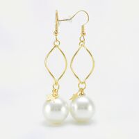 Star Designer Golden Color Earrings set with Big Pearls